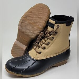 Sperry STS 24642 Men's  SeaCycled Black Brown Saltwater Duck Boot US Size 11 New